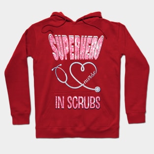 Superhero Nurse In Scrubs Glitter Hoodie